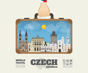 Hand carrying czech Landmark Global Travel And Journey Infograph