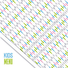 kids menu. background knife, fork and spoon