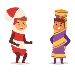 Illustration of carnival costume kid vector.