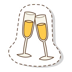 Glass of Champagne vector illustration.