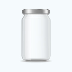 Realistic empty jar vector mockup