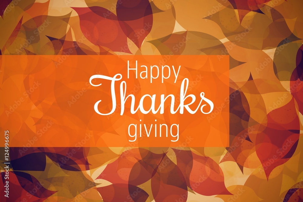 Sticker Composite image of thanksgiving greeting text