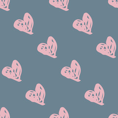 Doodle seamless pattern with hearts
