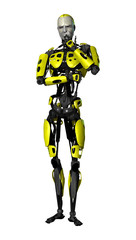 3D Rendering Robot on White