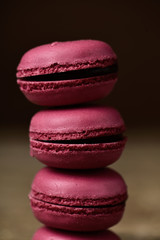 red macarons with a retro effect