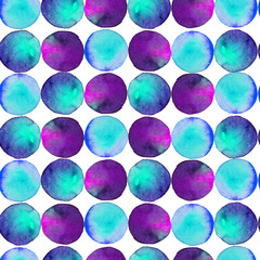 Seamless pattern. Watercolor abstract background. round brushstrokes. On white . Colorful and endless rainbow
