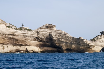 Fototapeta na wymiar High white cliffs of Bonifacio