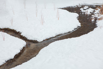 frozen creek in winter