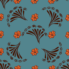 Abstract flower seamless pattern background.