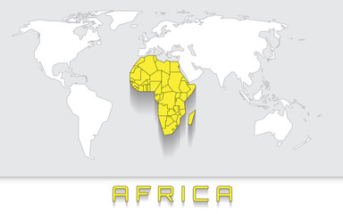 Fototapeta na wymiar Africa on the map