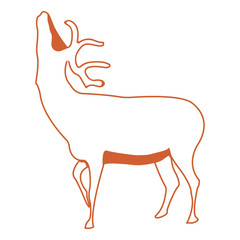 Vector logo deer. Brand color silhouette icon.