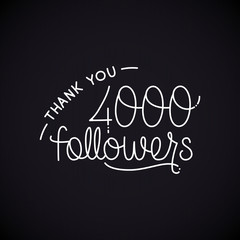 Vector thanks design template for network friends and followers. Thank you card. Image Social Networks. Web user celebrates a large number of subscribers.