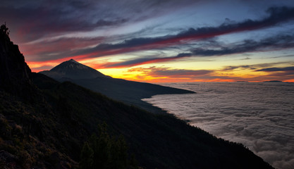 Teneriffa Teide über den Wolken