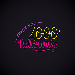 Vector thanks design template for network friends and followers. Thank you card. Image Social Networks. Web user celebrates a large number of subscribers.