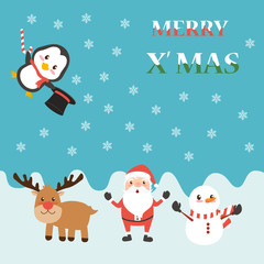 Set of Christmas character and graphic elements