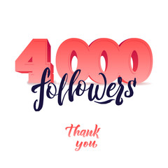 Vector thanks design template for network friends and followers. Thank you card. Image Social Networks. Web user celebrates a large number of subscribers.