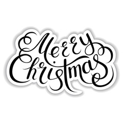Merry Christmas lettering on a background. Vector illustration.