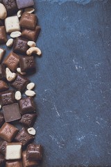 chokolate on granite background