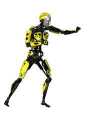 3D Rendering Robot on White