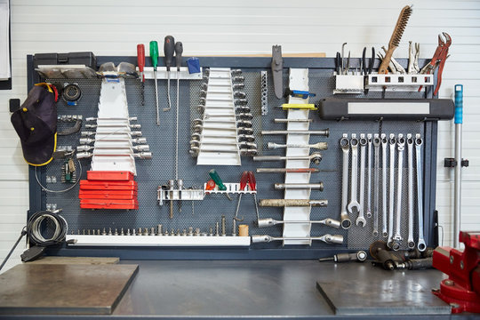 tools set at car workshop