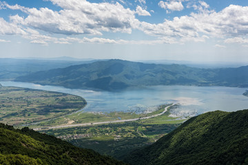 Distant view of Kerkini lake, Greece