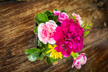 Still life with beautiful bouquet of flowers