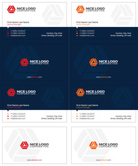 circulation business cards, dark blue, red and orange colors
