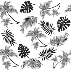 palm trees tropical seamless pattern