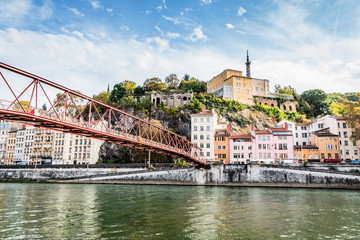 La Passerelle de l'Homme de Roche sur la Saône à Lyon