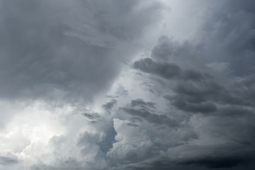 Dark gray and black clouds with some interesting light