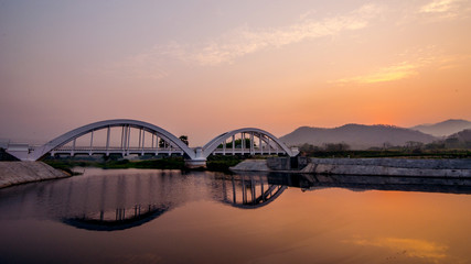 Naklejka premium Morning at Maetha bridge