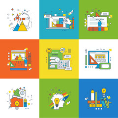 Concept of management, graphic design, success in learning and training.