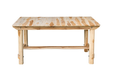 wood table on white background