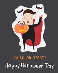 Halloween trick or treat ,vector illustration cartoon