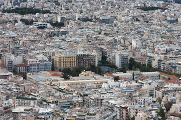 Aerial view of Athens from mount Lycabettus