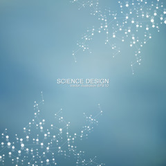 Structure molecule of DNA and neurons. Structural atom. Chemical compounds. Medicine, science, technology concept. Geometric abstract background. Vector illustration for your design.
