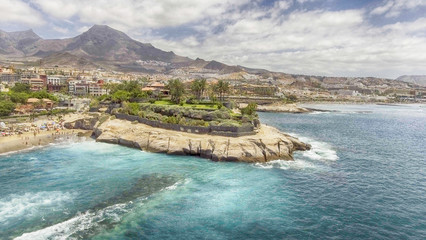 Obraz premium Beautiful aerial view of Tenerife Beach in summer - Canary Islan