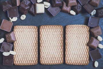 chokolate on granite background