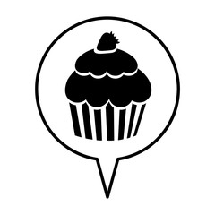 cupcake pictogram icon image vector illustration design 