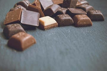 chokolate on granite background