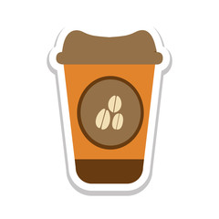disposable coffee cup icon image vector illustration design 