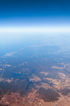 Widok z samolotu wzdłuż linii brzegowej Turcji - Bliski Wschód