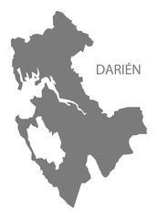 Darien Panama Map grey
