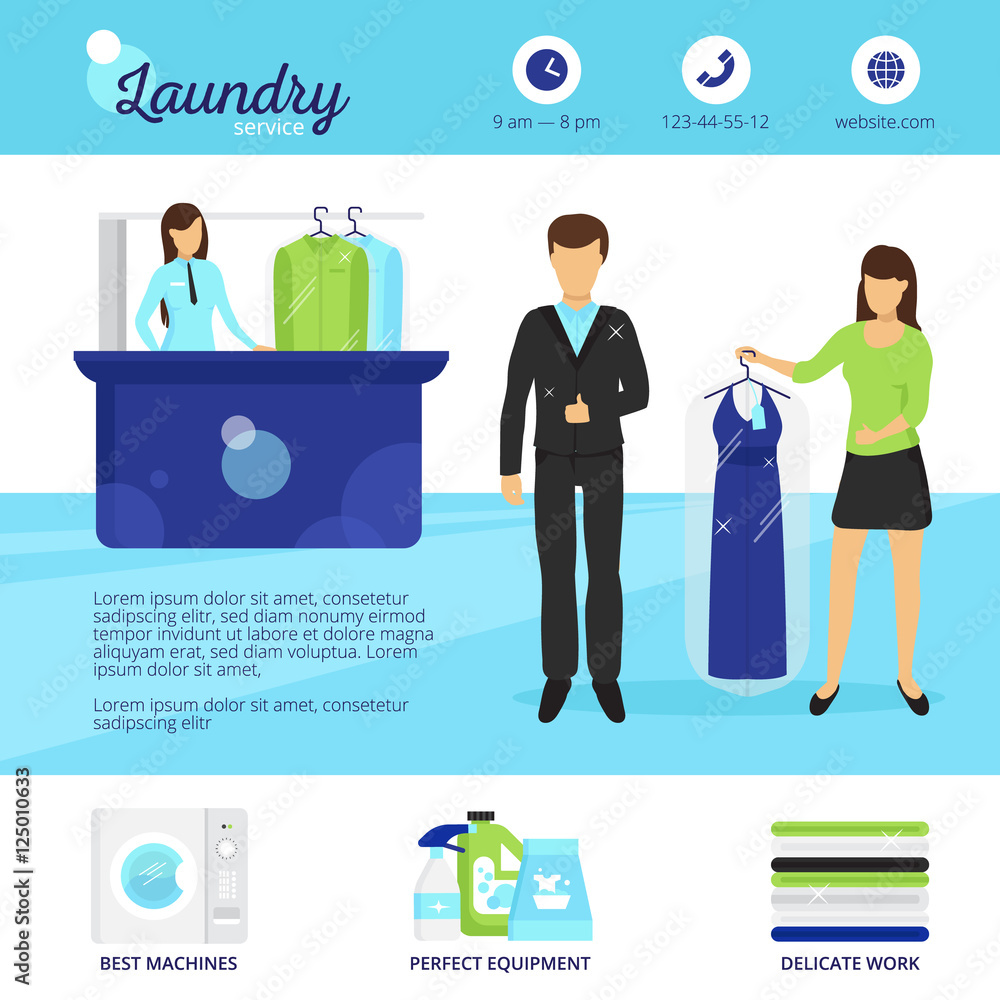 Sticker laundry service illustration