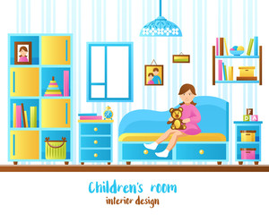 Baby Room Interior Vector Illustration