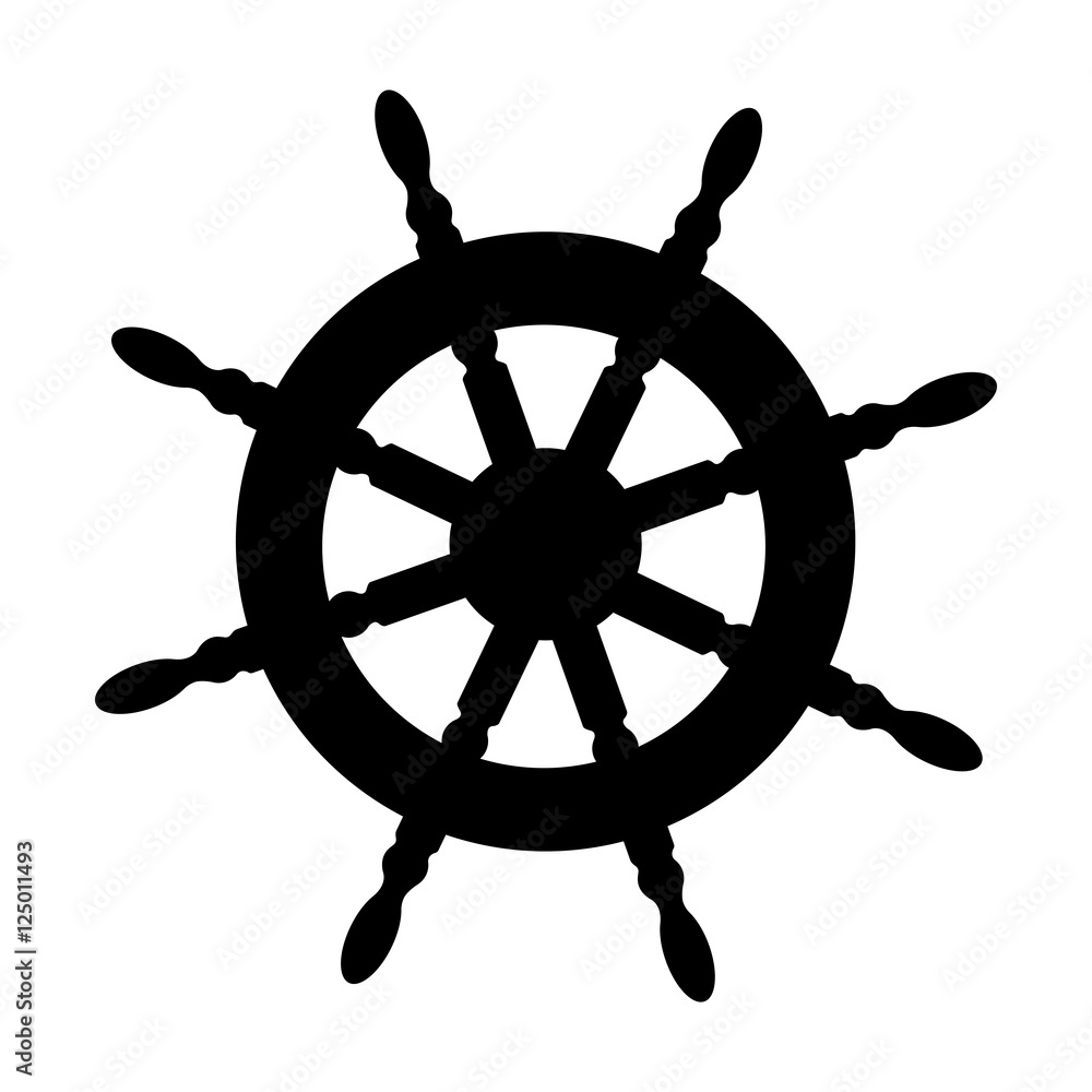 Wall mural boat rudder icon image vector illustration design 