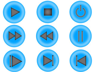 Blue button set, vector design for website.