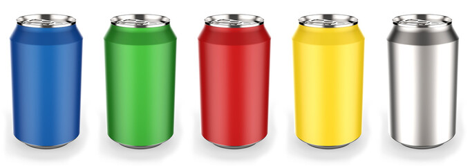 Obraz premium Getränkedosen verschiedene Farben.