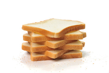 sliced bread isolated on white background