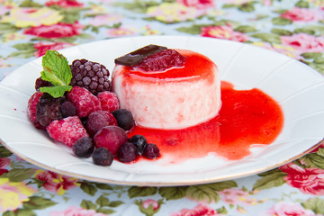 Mix berry Fruit cake with cream and creamy mousse.